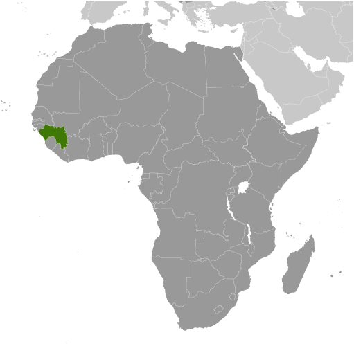 location of Guinea in Africa