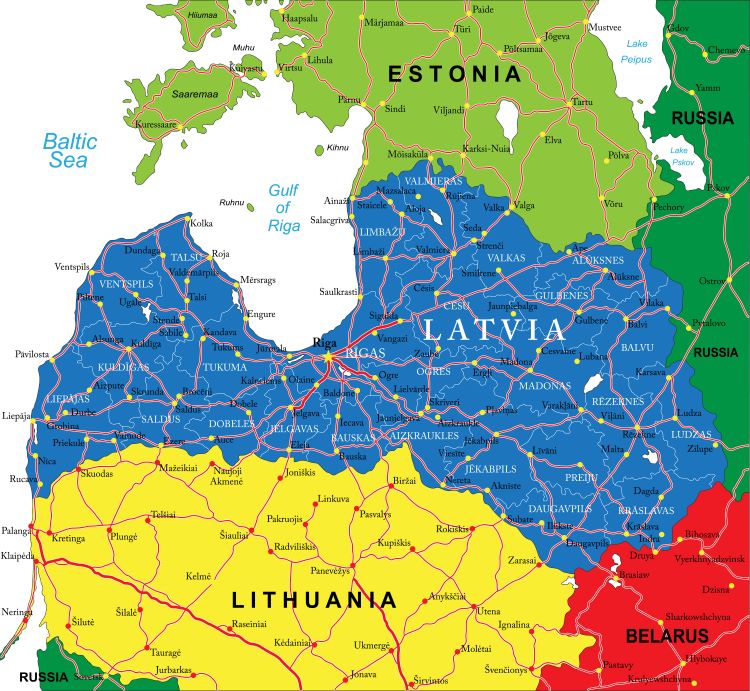 Map of Latvia