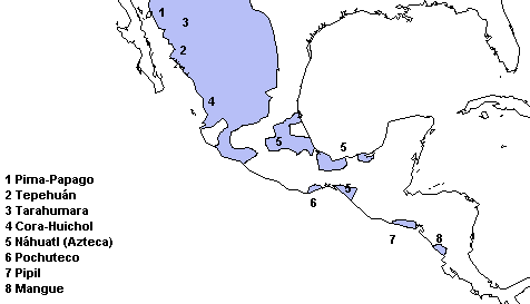 Map of Uto-Azteckan Languages