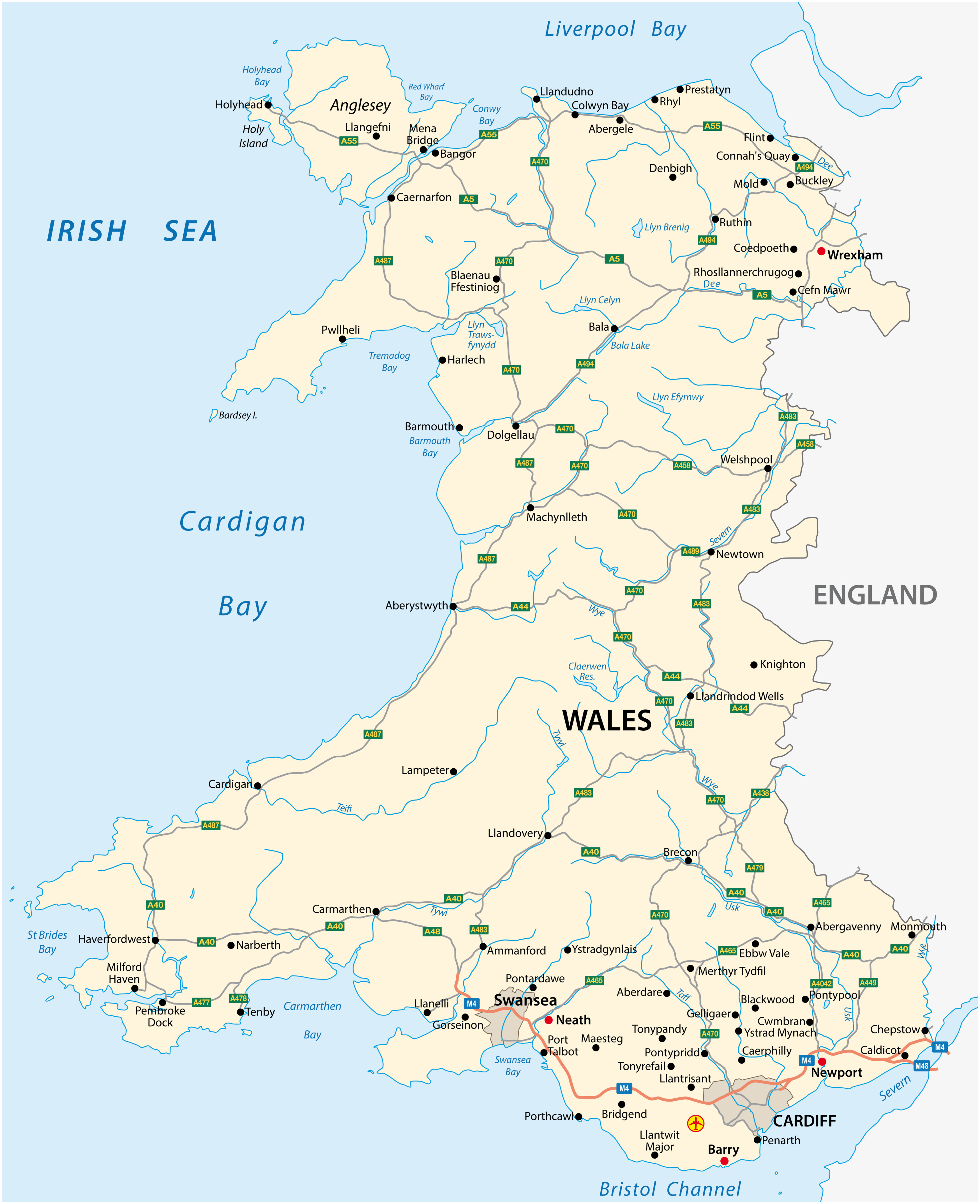 map of Wales